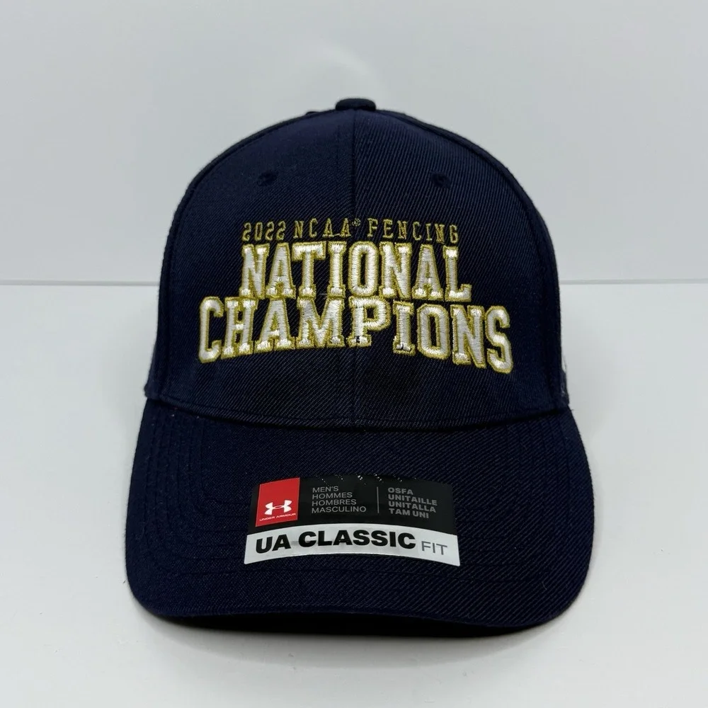 Under Armour Classic Fit Strapback Hat 2022 Notre Dame Fencing National Champs